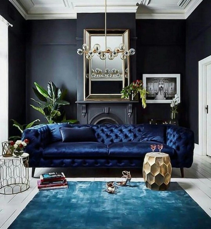 Dark Blue Vintage Couch